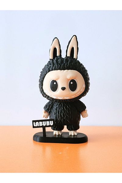 rmys Labubu Figure - with Stand - Black