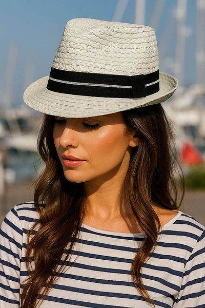 LAGRANZE Women's Straw Fedora Hat