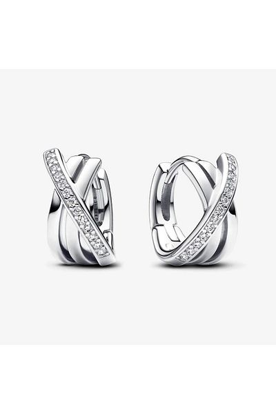 Pandora Cercei Pandora tip Crossover Pave din Argint 925 si Zirconiu
