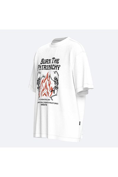 Shout Μπλουζάκι Unisex Oversize Burn The Patriarchy