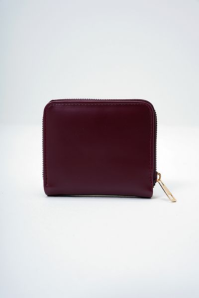 VAGGON Women's Burgundy Faux Leather Zippered Card Compartment Stylish Soft Leather Wallet Prmx14083