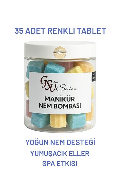 GSSU Moisture Bomb Tablet for Manicure 35 Pieces Colorful Hand Care Cube Hand Softener Spa Tablet