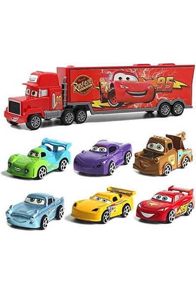 NYGANMELLOZ 7 Pieces Cars Toy Set Deluxe Cars Toy Set Gift for Kids Birthday Gift Idea