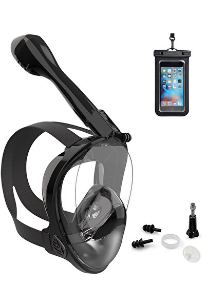 UmoTech Tam Yüz 180° Panoramik Şnorkel Dalış Maskesi –Kamera Montajlı, Buğu Ö...