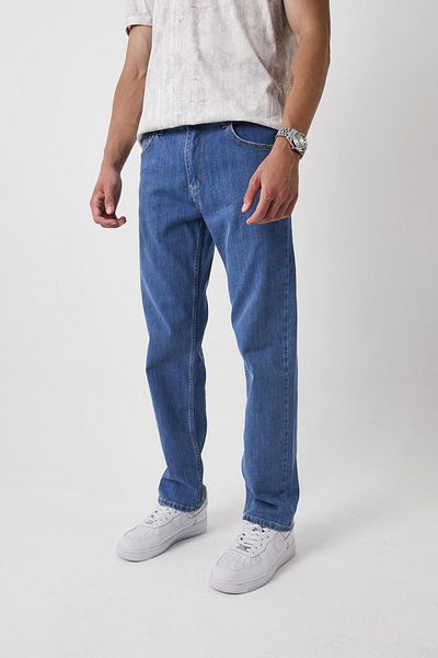 DAMGA JEANS Ανδρικό ελαστικό φαρδύ μπλε τζιν παντελόνι