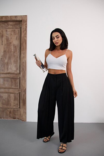 MORE MOSS ÜÇ PİLELİ CEPLİ PALAZZO PANTOLON