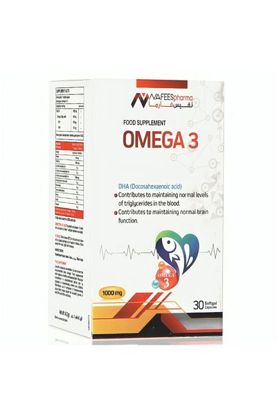 Omega Omega 3 1000 mg Food Supplement 30 Capsules by Nafis Pharma