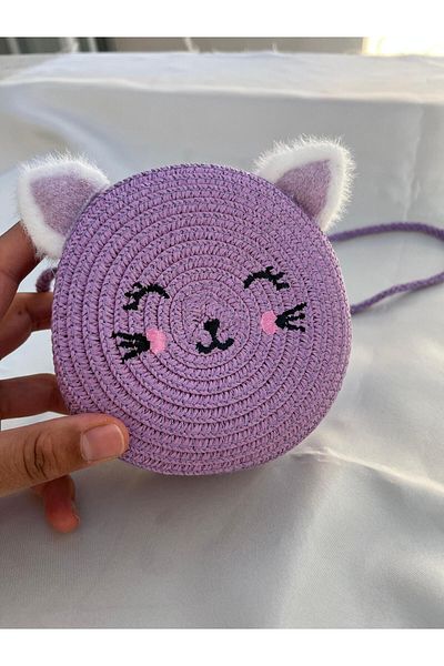 EMKSHOP Plush Eared Cat Bag with Strap (13 * 13 cm)