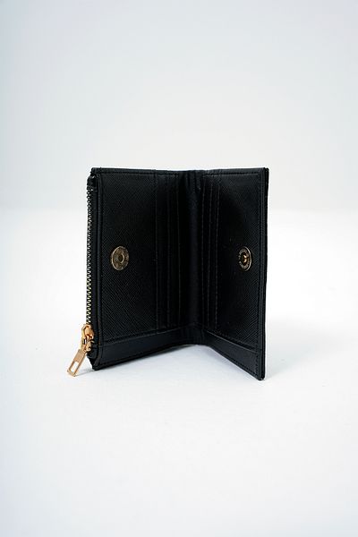 VAGGON Women's Black Faux Leather Croco Pattern Wallet with Paper and Coin Compartment Card Holder Prmx14082