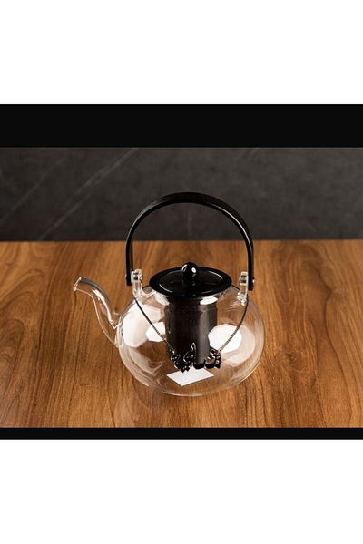 TOHFAT-AL MAIDAH Gourmet Brad Gori Teapot, Clear Glass, with Thick Heavy Thermal Infuser, 1200ml