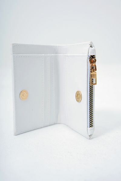 VAGGON Women's White Faux Leather Croco Pattern Wallet with Paper and Coin Compartment Card Holder Prmx14082
