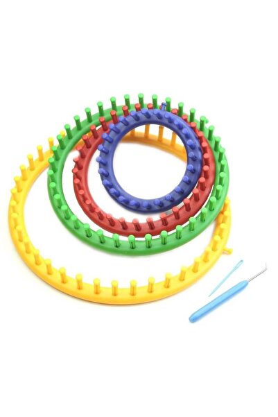 unbranded طقم نول كروشية دائري طقم نول خياطة كروشية مكون من 4 مقاسات مختلفه