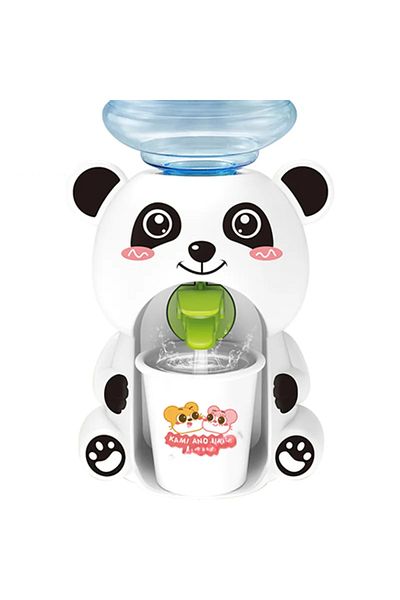 LUDIRO Dispenser de Apa pentru Copii, Panda, Alb Negru, Margini Rotunjite, 22.6x10.4x8.9 Cm
