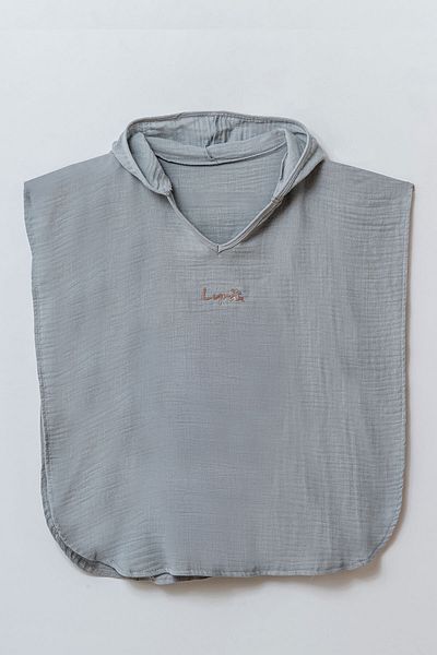 Beniizle Lyrax Embossed Organic 100% Cotton Muslin Hooded Beach Towel Children Baby Pareo Poncho