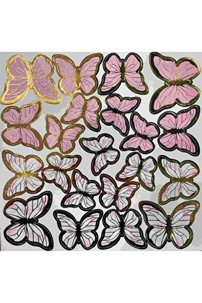 turkuaz parti PEMBE KELEBEK SÜS,PASTA ÜZERİ KELEBEK SÜS,BALON ÜZERİ SÜSLEME D...