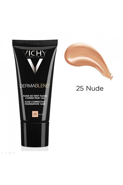 Vichy Fond de ten corector Vichy DermaBlend acoperire 16h, fond de ten, 30 ml, nuanța 25