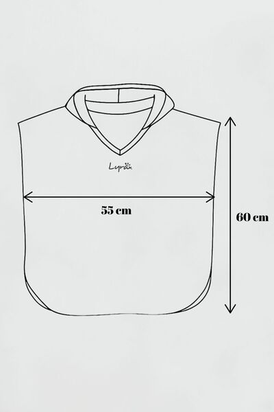 Beniizle Lyrax Embossed Organic 100% Cotton Muslin Hooded Beach Towel Children Baby Pareo Poncho