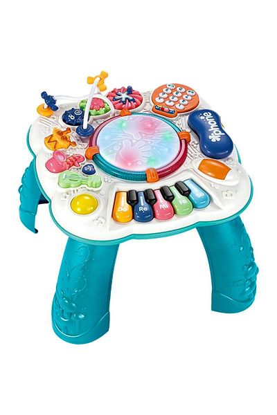 LUDIRO Jucarie Interactiva, Masuta cu Activitati, 8 Functii, Invata si Descopera Inteligent, 33x33x33 Cm
