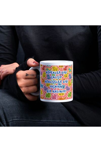 kuphane Women Who Work Like Dogs and Live Like Queens Printed Mug
