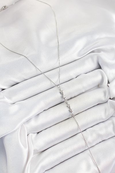 BESKAR Brass Zircon Stone Row Star Figure Y Model Silver Color Women's Necklace