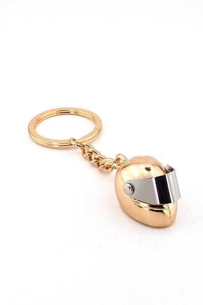 Solfera Motorcycle Racing Motor Helmet Yellow Color Metal Keychain Kc325