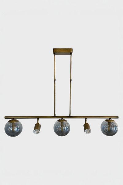 Favori Aydınlatma Antique 4-Piece Chandelier with Smoked Glass and Spot Lights