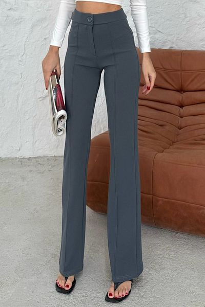 Mogi Butik Women's High Waist Flared Palazzo Trousers 3021