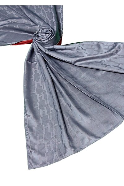 mim eşarp Leila Double Sided Jacquard Patterned Silky H Pattern Shawl – 75X190 cm