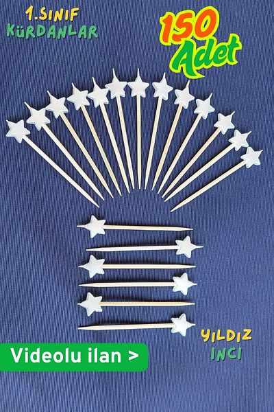 Armashine 150 Pieces of Star Pearl Cocktail Toothpicks - Engagement Promise Star Star Pearl Luxury Toothpicks - Cake Decoration