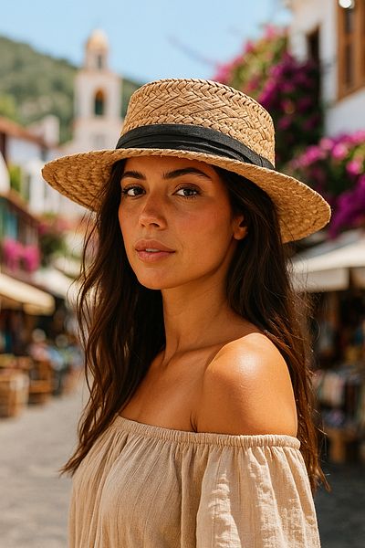 MYZİ STORE Дамска хартиена лятна сламена шапка