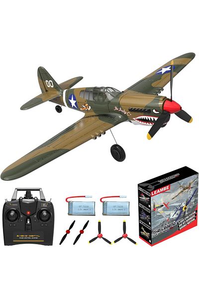 Generic طائرة P-40 Warhawk RC للمبتدئين والبالغين مع نظام تثبيت Xpilot ومفتاح واحد للطائرات البهلوانية