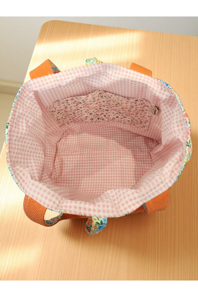 Ayza Stüdyo Minik Çiçek Desenli Tote Çanta - Tote Bag - Günlük Omuz Çantası 42x31 Cm