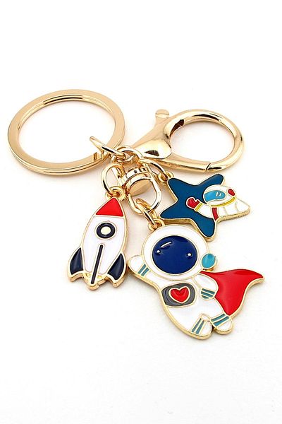 Solfera Astronaut Space Rocket Star Keychain Bag Ornament Charm Kc374
