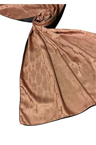 mim eşarp Leila Double Sided Jacquard Patterned Silky H Pattern Shawl – 75X190 cm