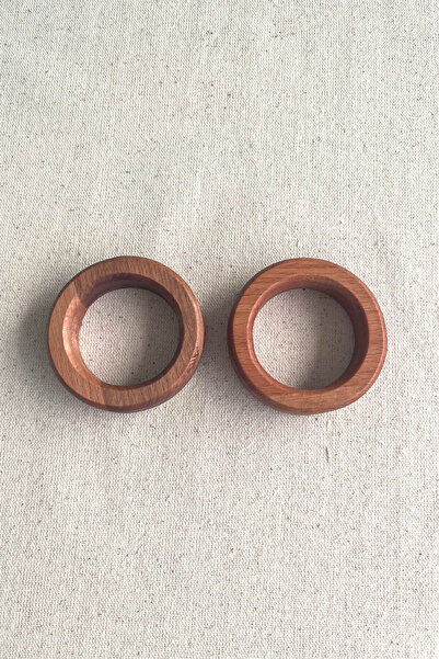 Kuzeylina Set of 6 Wooden Napkin Rings - Natural Beech Wood | Rustic Rings for Stylish Tableware Presentation