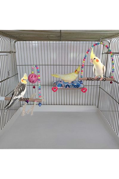 aliceshop Set of 3 Bird Bed Swing Bulk Perches for Cockatiels and Birds of Various Sizes