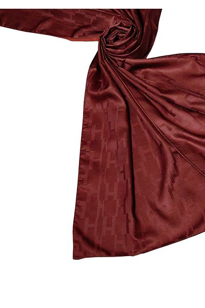 mim eşarp Leila Double Sided Jacquard Patterned Silky H Pattern Shawl – 75X190 cm