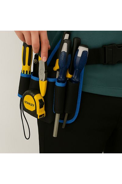YETİŞENLER Multi-Compartment Waist Type Tool Bag - Professionals, Plumbers, Electricians, Carpenters