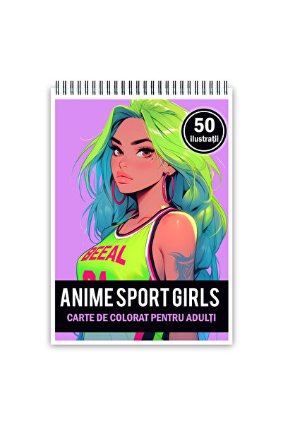 Legendary Gifts Carte de colorat pentru adulti, 50 de ilustratii Anime Sports...