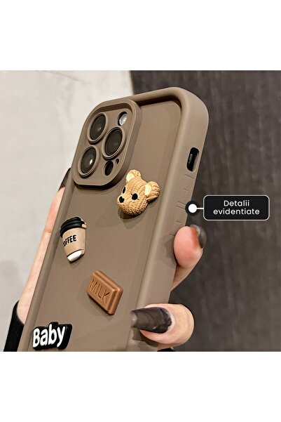 Flippy Προστατευτική θήκη, Flippy, για Apple iPhone 12 3D Bears, Ανθεκτική σε κραδασμούς, Προστασία κάμερας, Καφέ