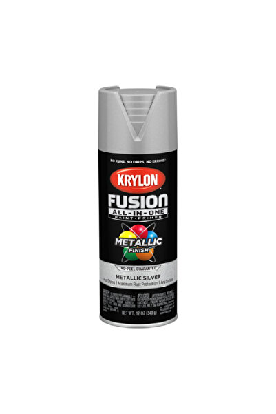 Krylon طلاء رش وطبقة أساس مقاومة للصدأ من فيوجن متعدد الاستخدامات، فضي معدني،...