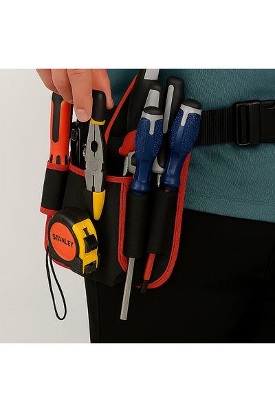 YETİŞENLER Multi-Compartment Waist Type Tool Bag - Professionals, Plumbers, Electricians, Carpenters