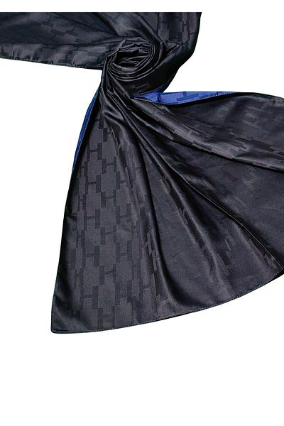 mim eşarp Leila Double Sided Jacquard Patterned Silky H Pattern Shawl – 75X190 cm