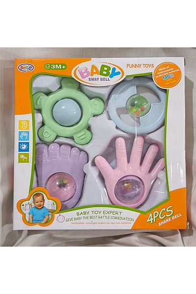 Funny Toys 4psc Baby Rattles Biting For Babies Rattle Toddler Teething Bed Bell For Newborn Babies