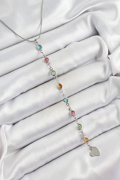 Store Brass Silver Color Mixed Color Zircon Stone Y Women Necklace