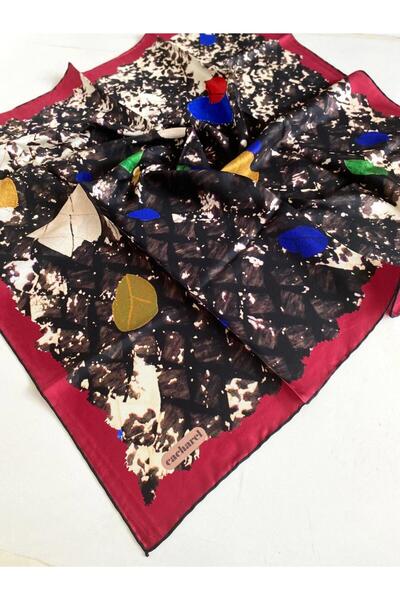 Cacharel Tivil Silk Scarf 8441313 - 913 - 47850 Red Mixed Pattern