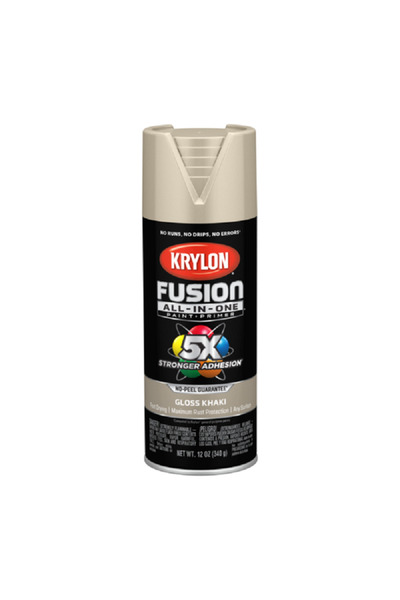 Krylon طلاء بخاخ وطبقة أساس مقاومة للصدأ من فيوجن الكل في واحد، لون كاكي 12 أونصة