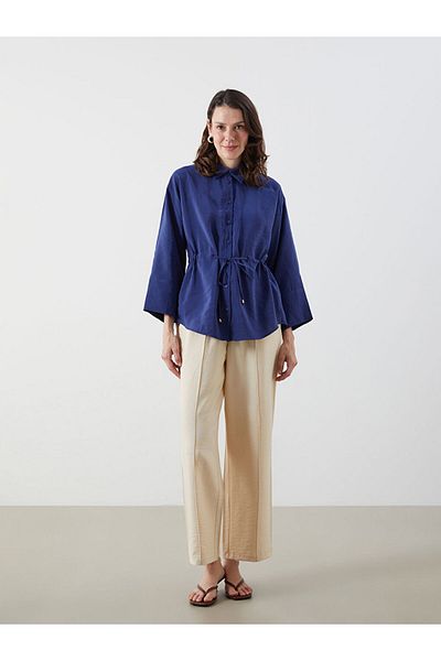 LC Waikiki Black Elastic Waist Wide Leg Women's Trousers