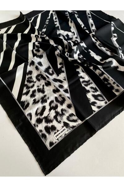 Pierre Cardin Tivil İpek Eşarp 8585438-914-48171 Siyah Karışık Desen