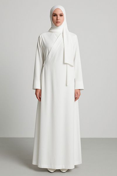 Misue Handmade Medina Silk Double Breasted Prayer Dress + Shawl, Silk Dressing Gown, Dowry Prayer Dress, Mevlüt Dress